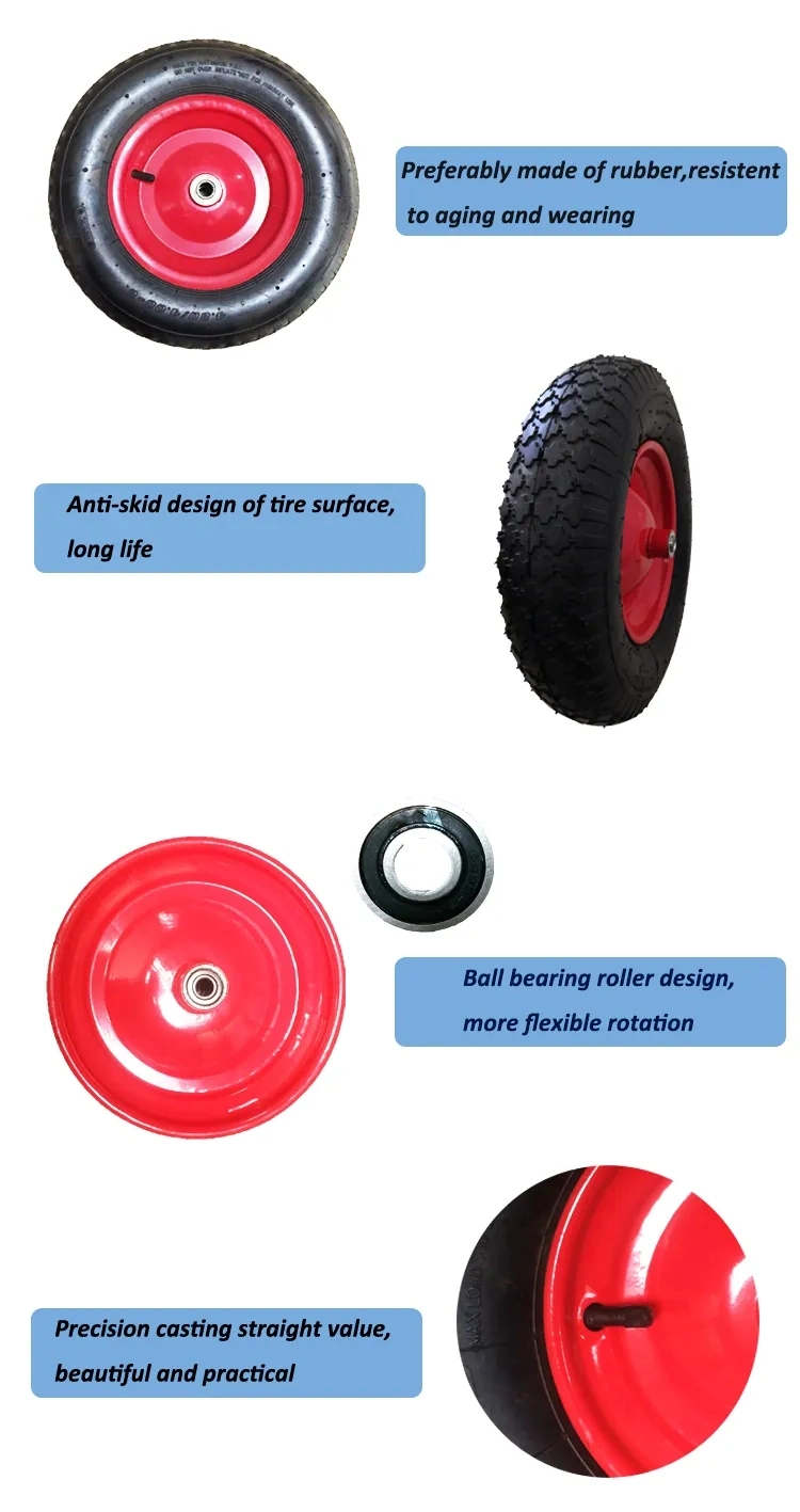 8" Heavy Duty Caster Trolley Wheel for Tool Cart, 8" Rubber Pneumatic Wheel for Aluminium Tool Cart 3.00-4