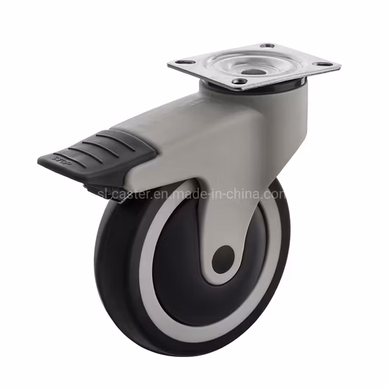 100mm 125mm Type de trou de boulon Roulette de lit d'hôpital médical avec frein
