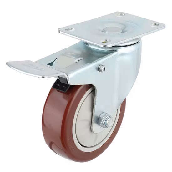 Le chariot à provisions de meubles roule la roulette en plastique rouge d'incidence simple